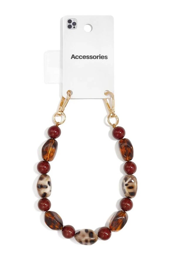 Telefoonketting acryl bruin