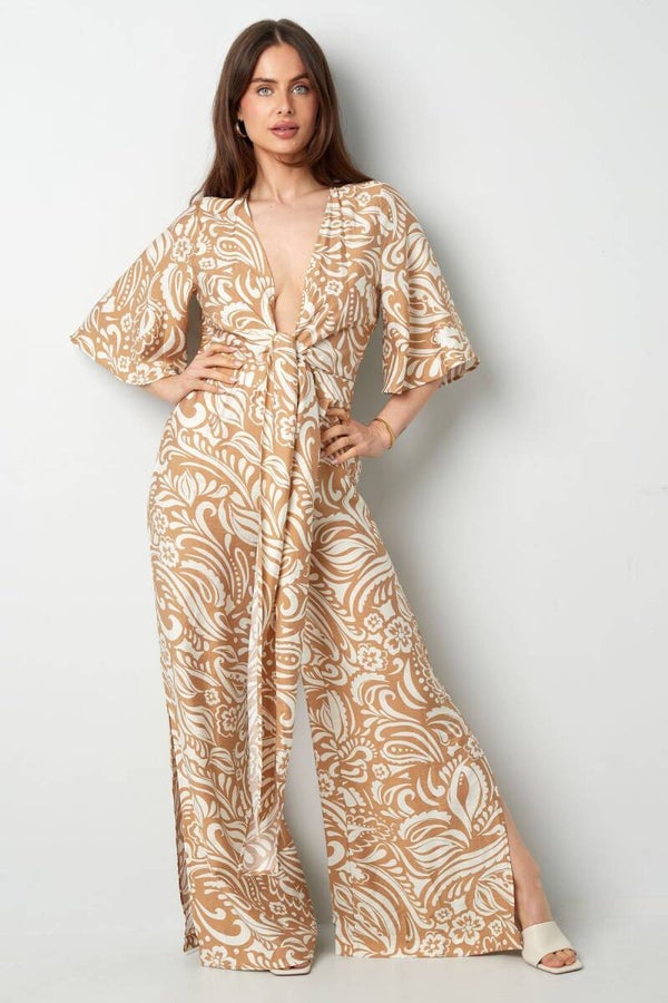 Viscose Beige Jumpsuit
