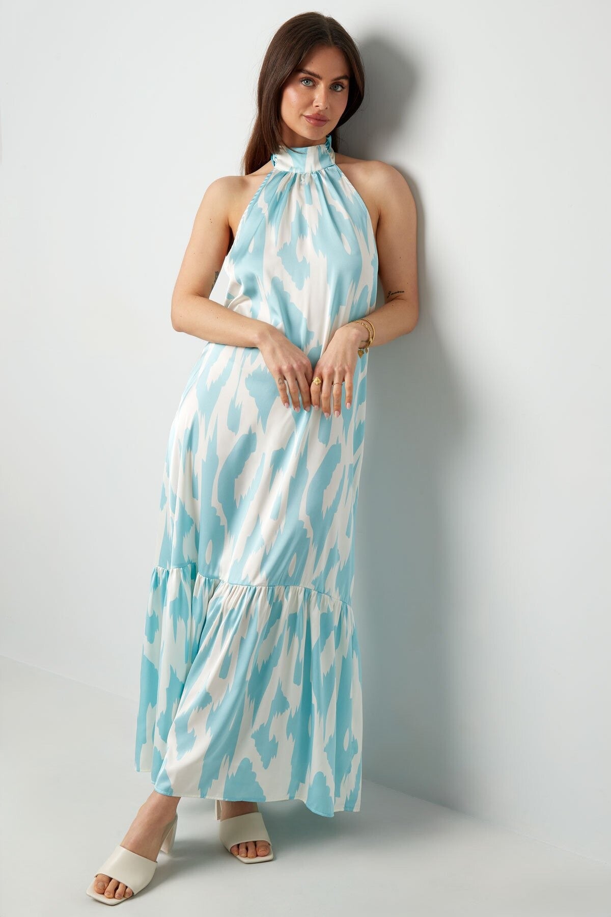 Koningsdag deal - maxi Halterjurk blauw