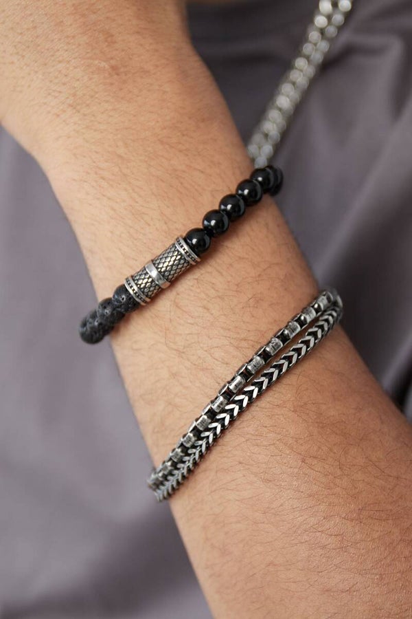 Stainless steel Herenarmband Apex