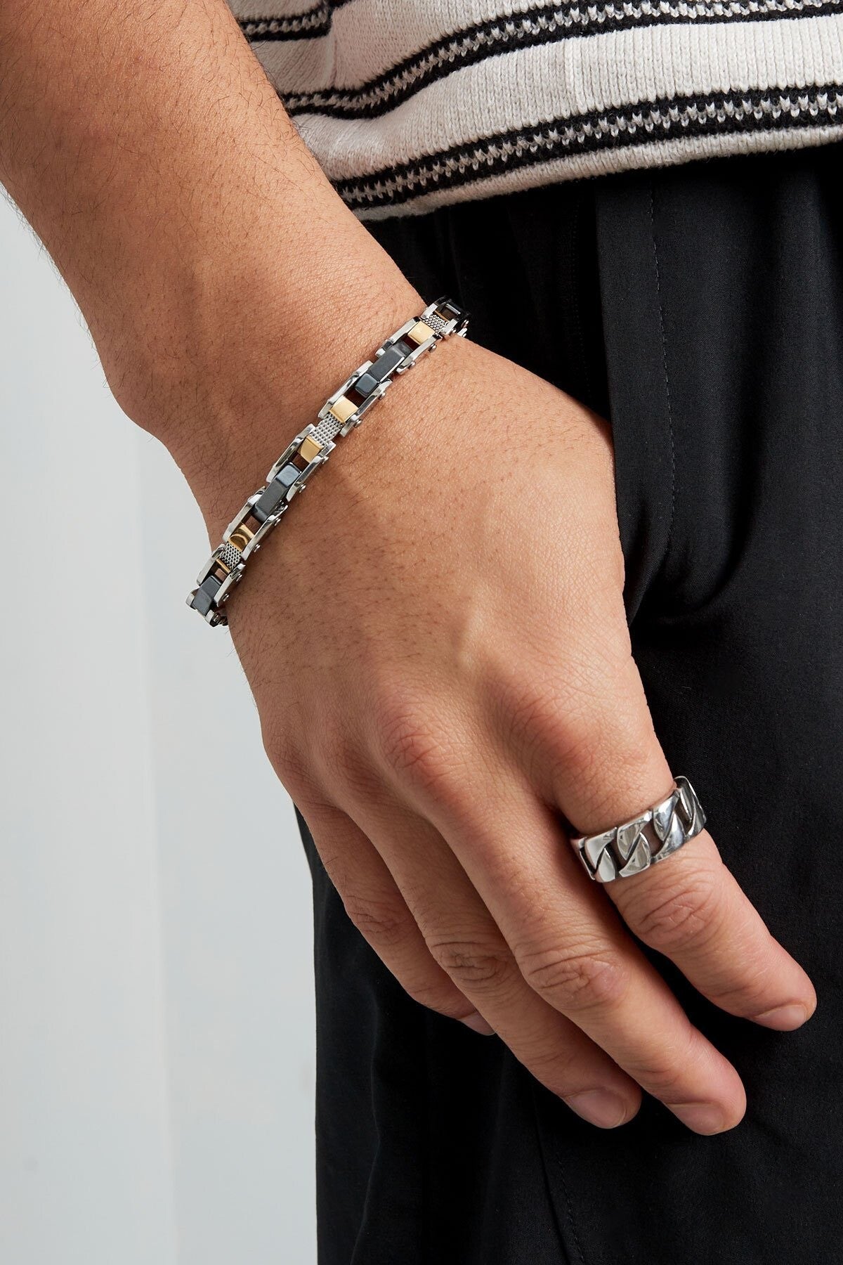Stainless steel Herenarmband Summit