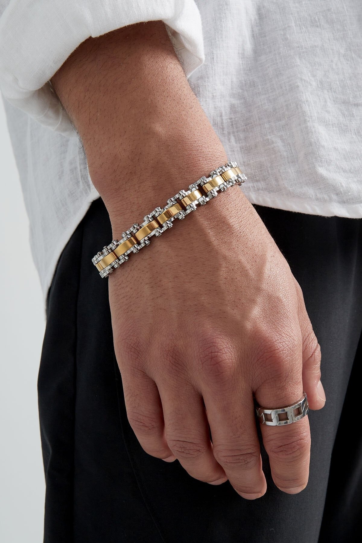 Stainless steel Herenarmband Fushion Cuff