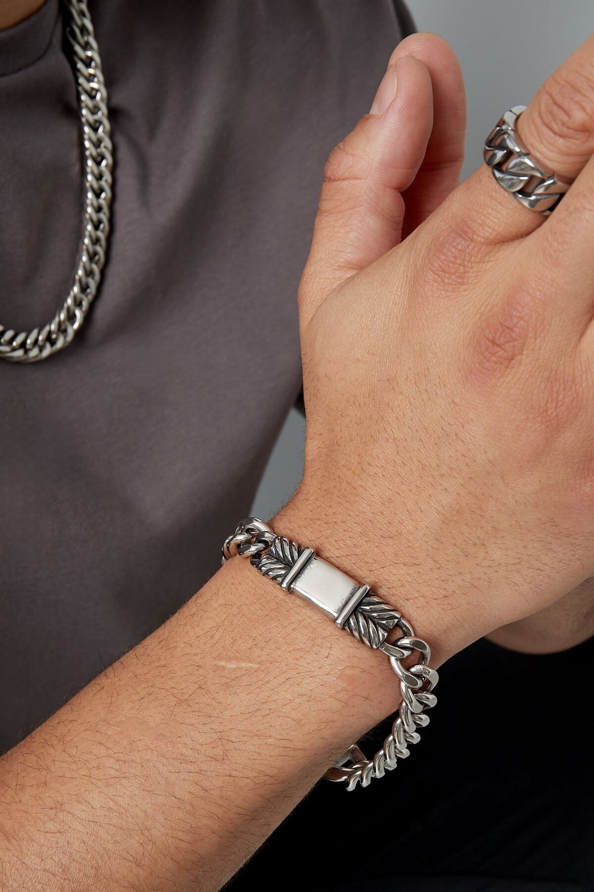 Herenarmband roestvrijstaal Titan Clasp