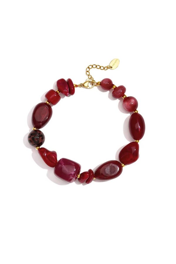 Kralenarmband Hars rood