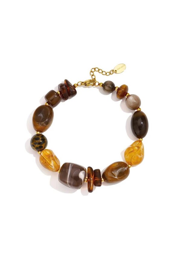 Kralenarmband Hars bruin