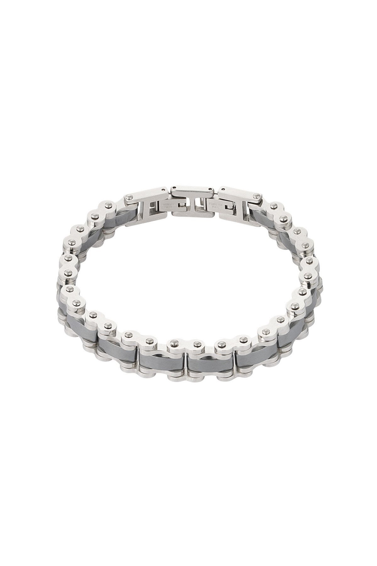 Herenarmband roestvrijstaal geschakeld