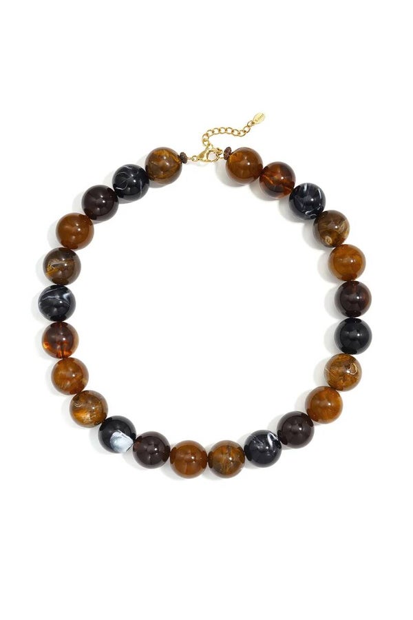 Big ball Kralenketting bruin