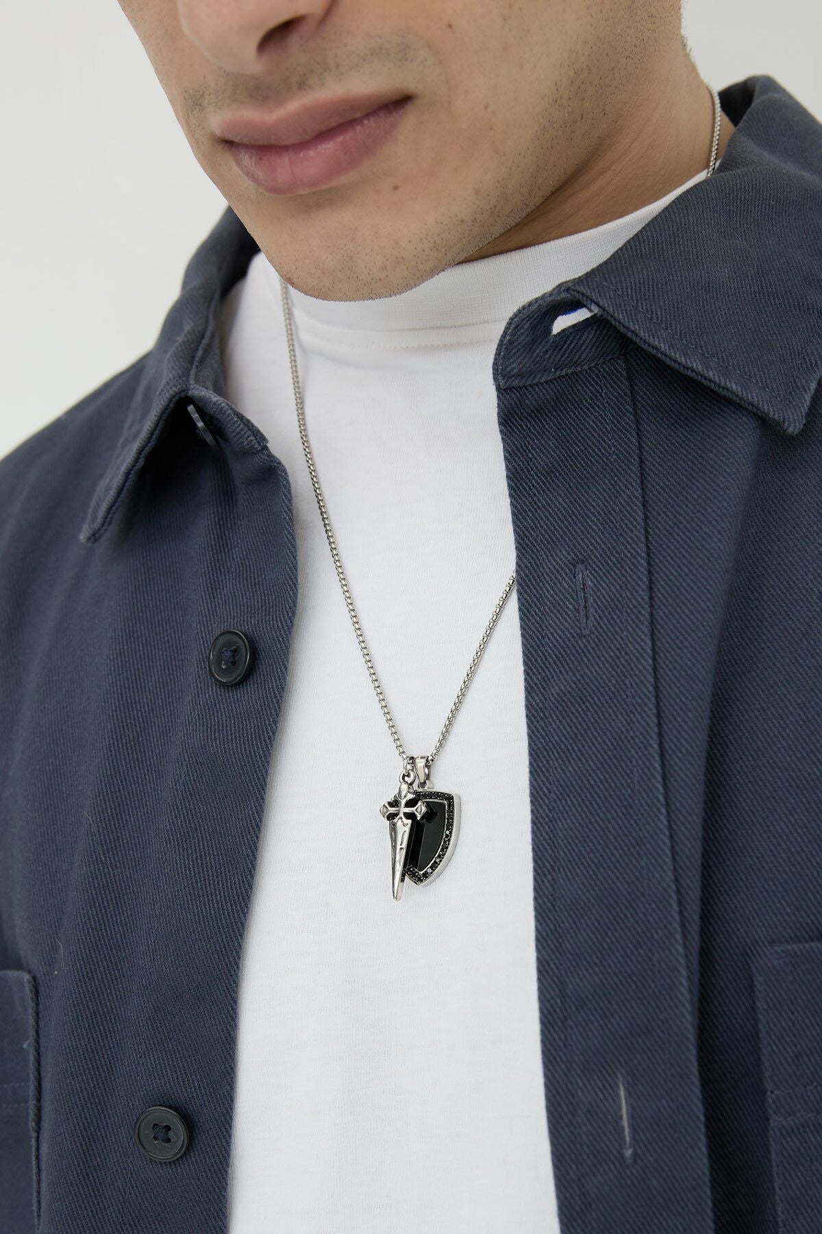 Herenketting roestvrijstaal Knight
