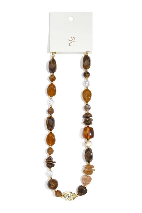 Acryl Kralenketting onregelmatige vorm koffie