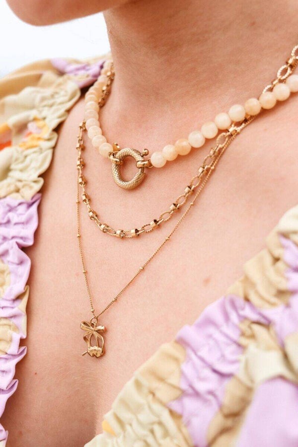 Label Kiki - Yellow snake necklace gold