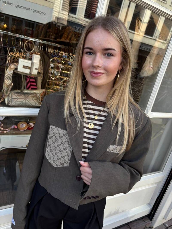 Blazer Ateljé - gepersonaliseerde Blazer cropped grijs