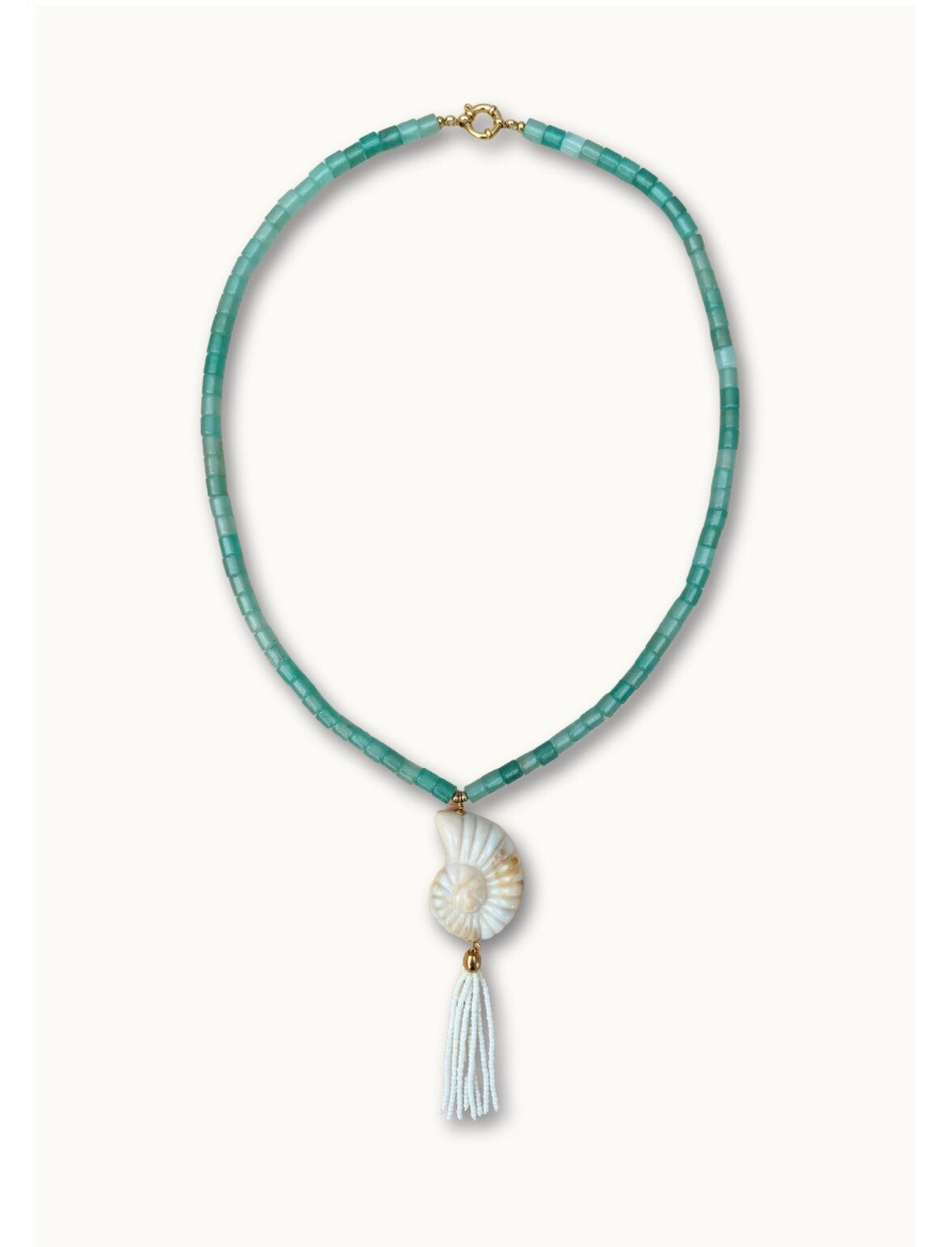 Bonnie Studio - green Shell Tassel Necklace