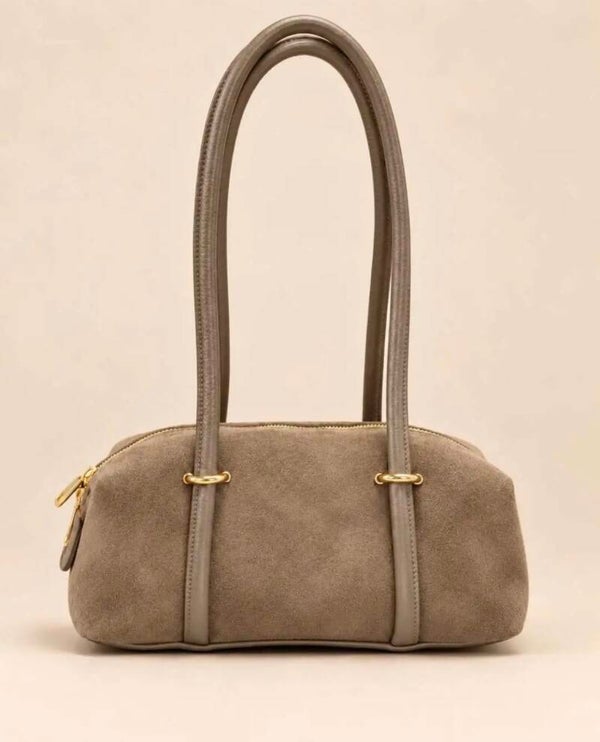 Tasje taupe met hengsels
