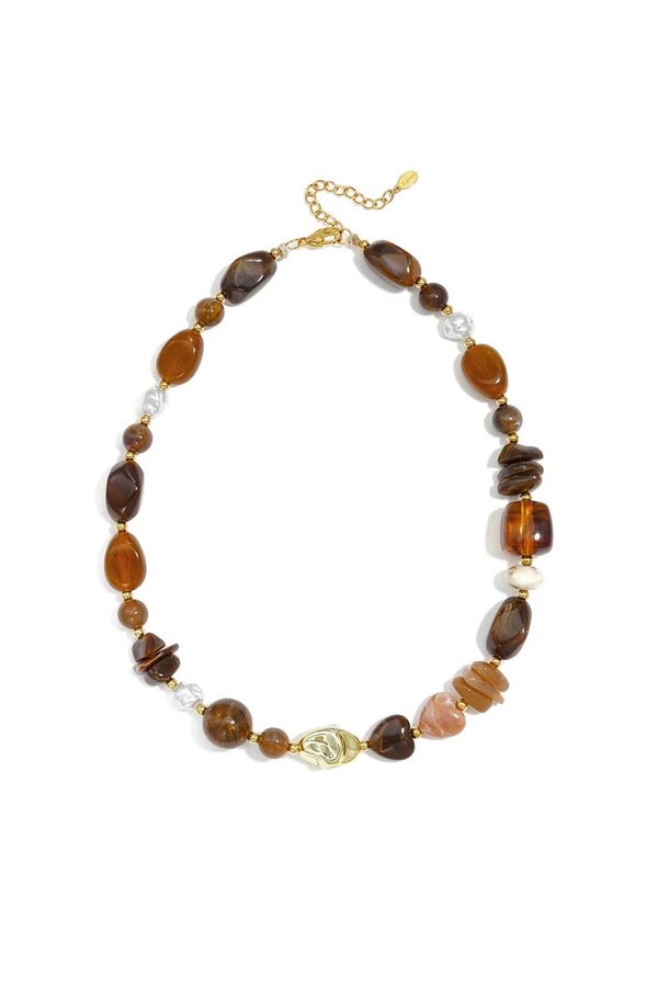 Acryl Kralenketting bruin