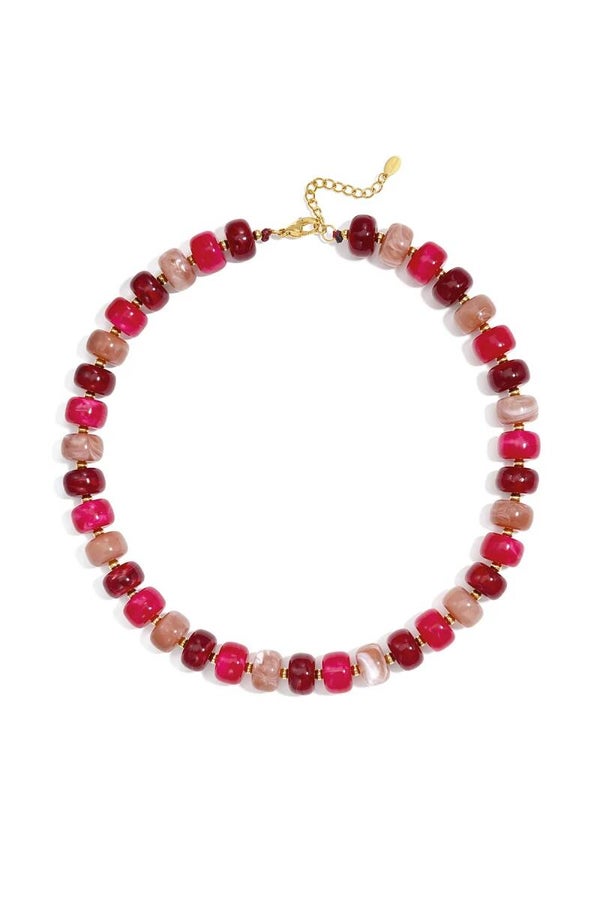 Acryl Kralenketting platte kralen rood