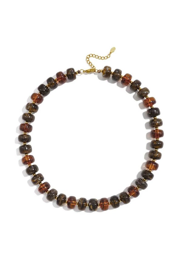 Acryl Kralenketting platte kralen bruin