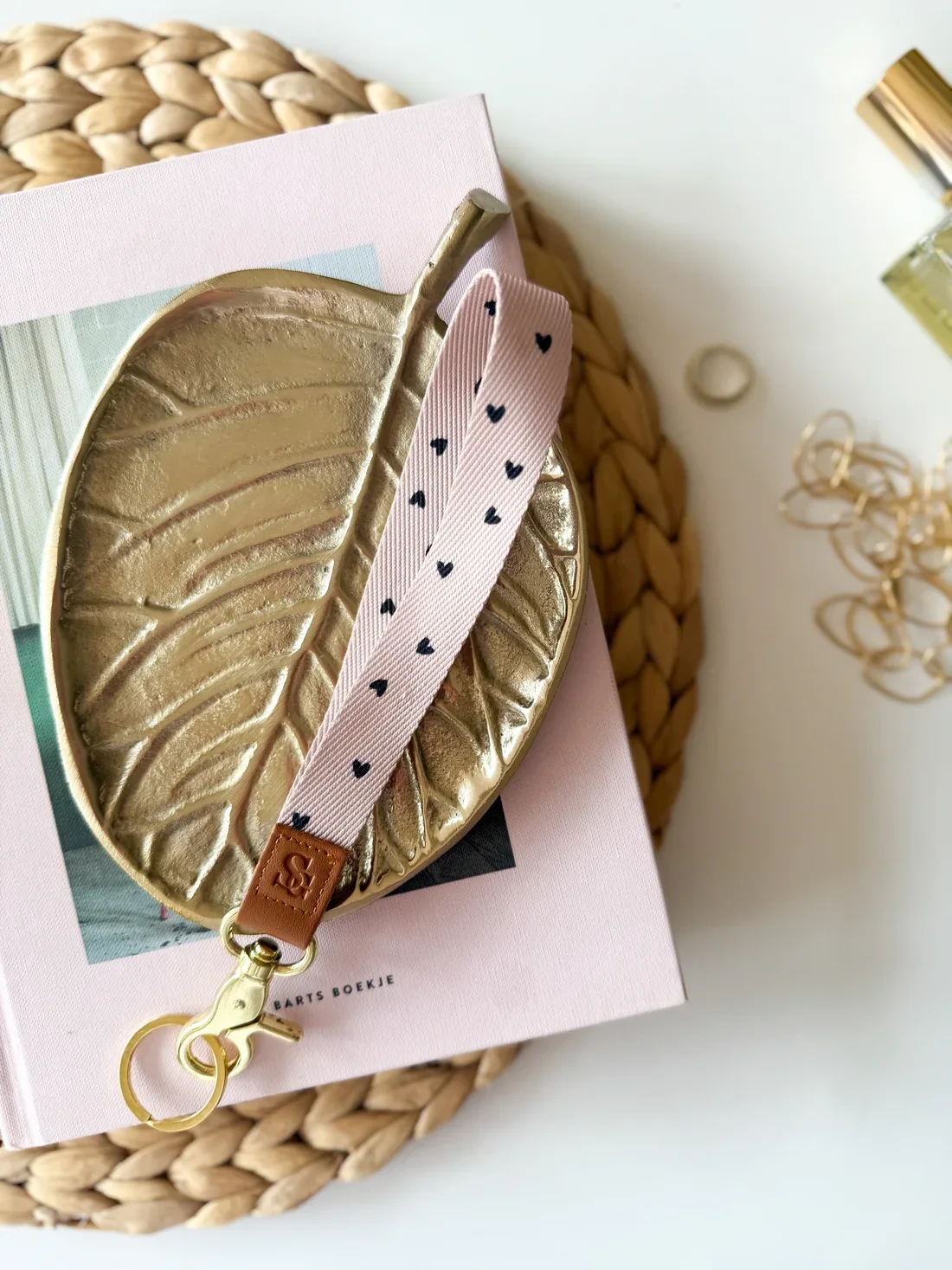 Keycords | Rose & zwarte Hartjes