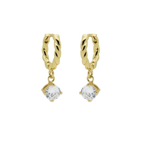 Karma Jewerly - Hinged Twisted Hoops Single Zirconia