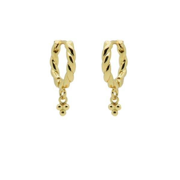 Karma Jewerly - Hinged Twisted Hoops Symbols Triple Dots