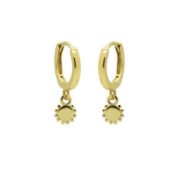 Karma Jewerly - Hinged Hoops Symbols Dotty Disc