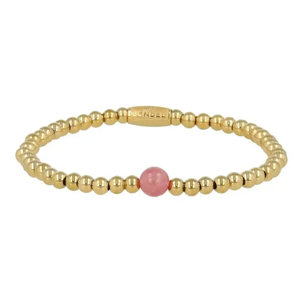 My Bendel - Bracelet Gold Beads with Berry Quartz