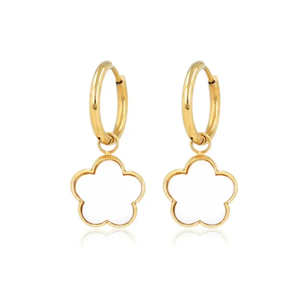 My Bendel - Earring White Aventurine 28mm