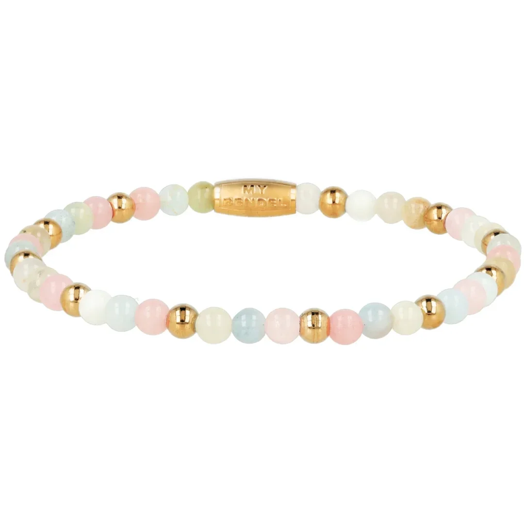 My Bendel - Bracelet Elastic Rose Quartz, Morganite & Moonstone