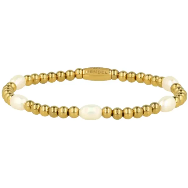 My Bendel - Bracelet Golden Beaded with Genuine Freshwater Pearls