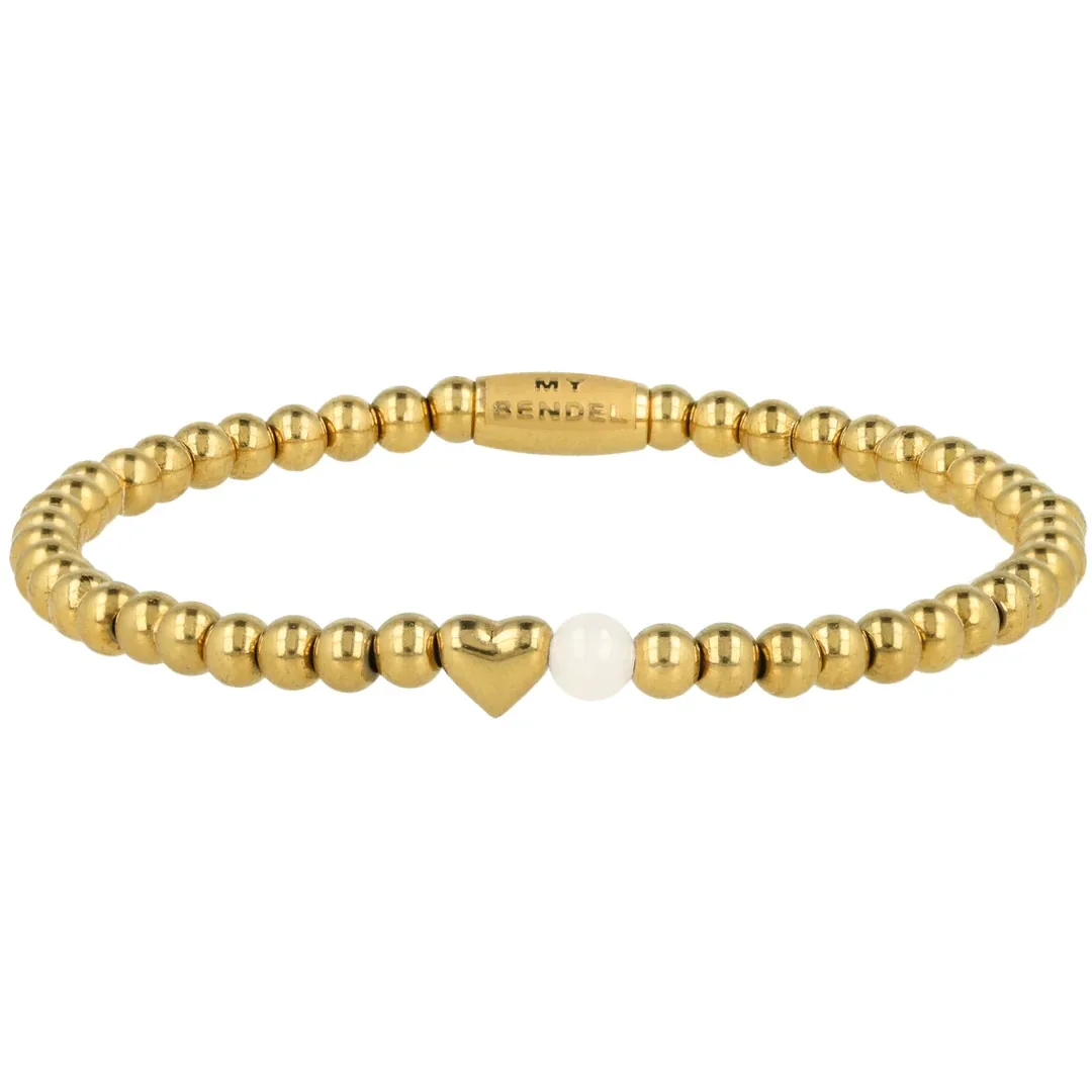 My Bendel - Bracelet Golden Beaded with Heart