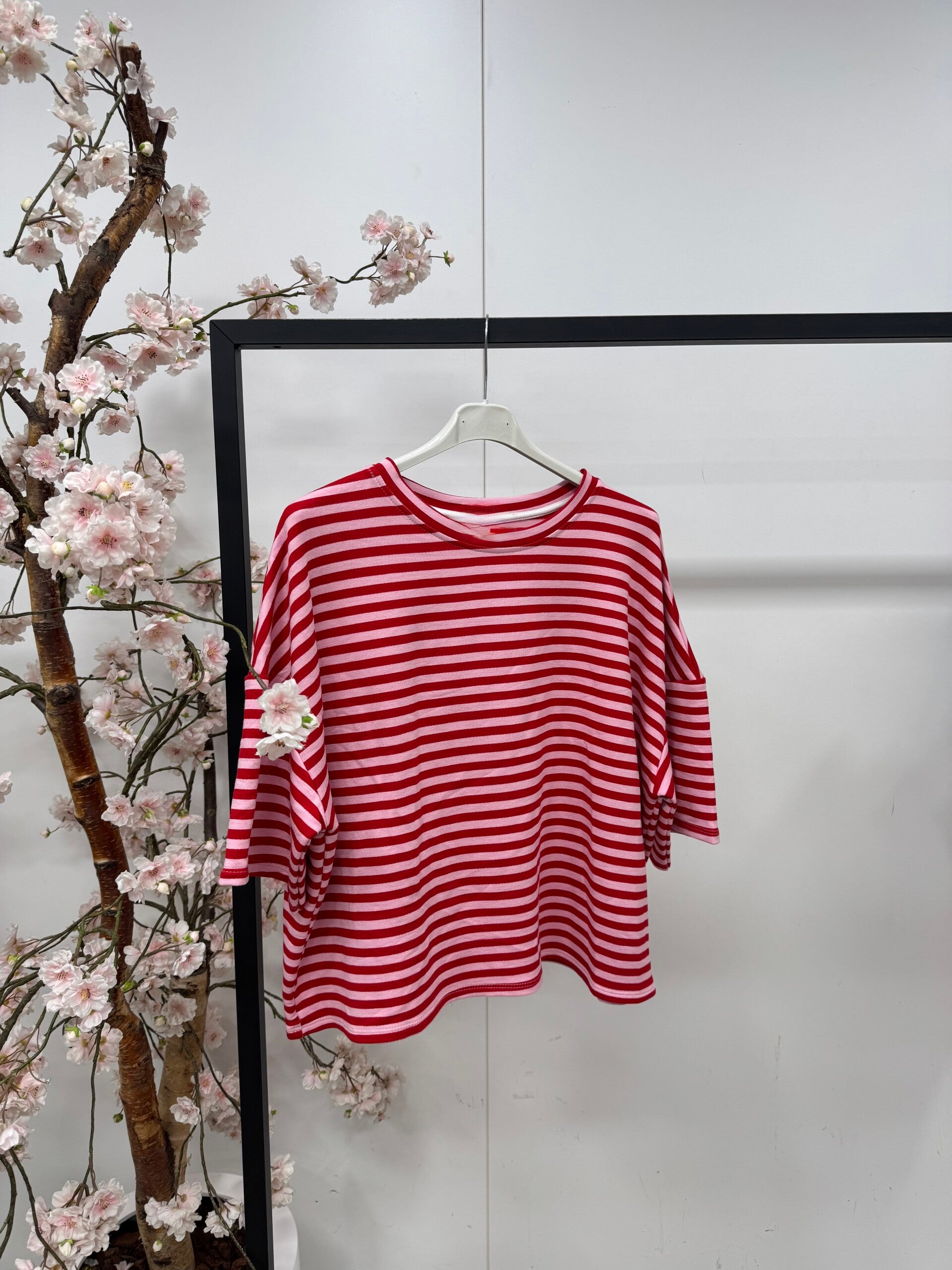 Streepjes T’shirt one size in 4 kleuren