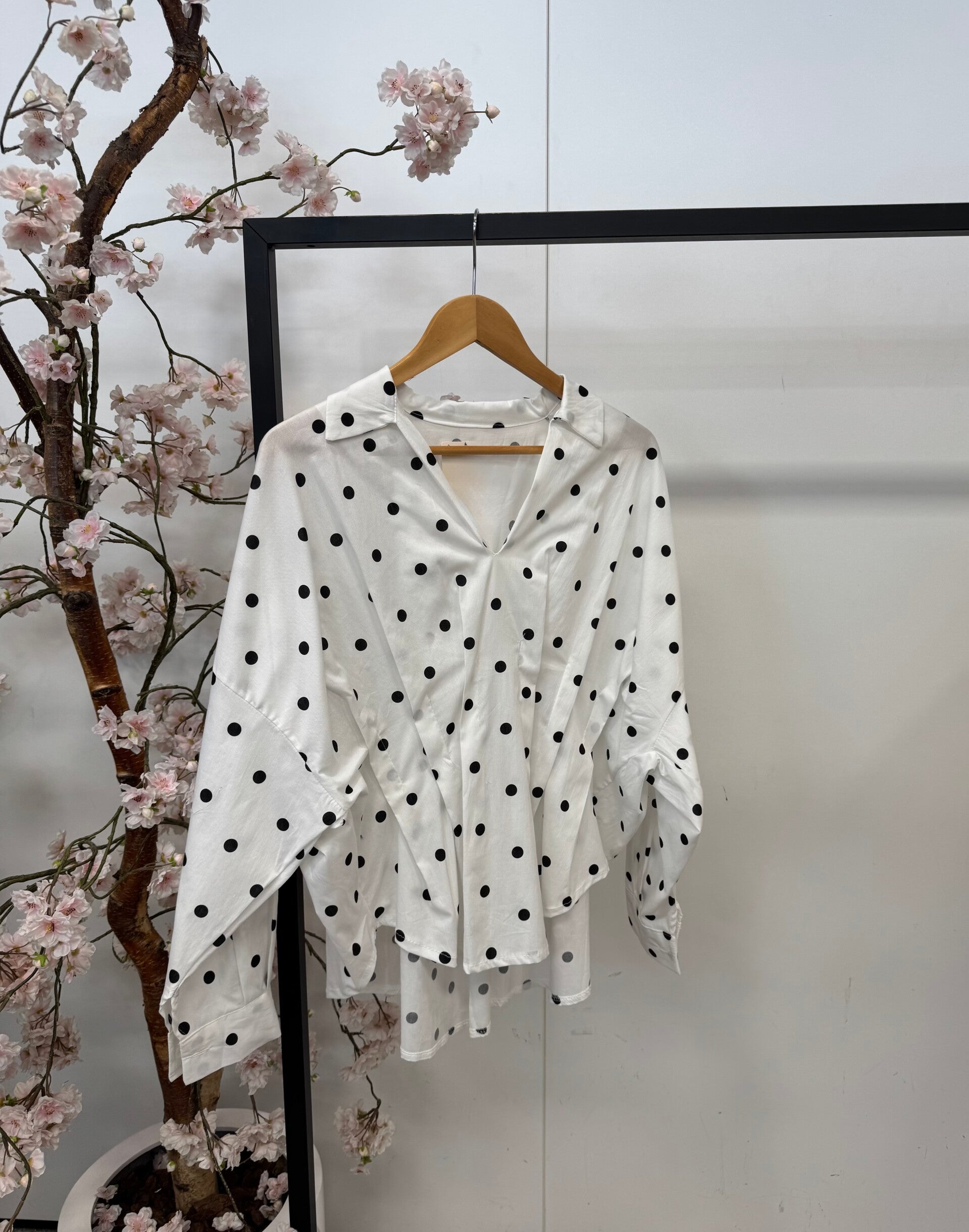 Bloese Dots, wit met met bruin