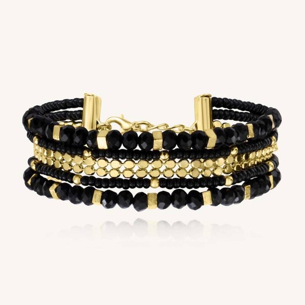 Santibé byoux - Divine Multi-rangs Couronnes noir