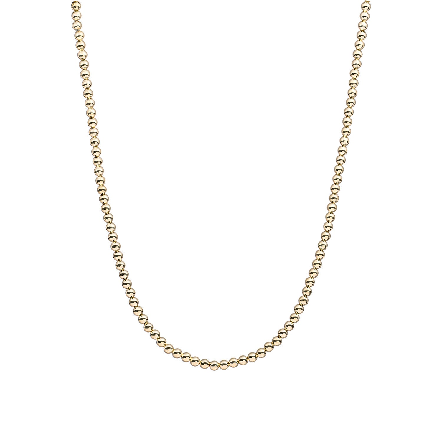 Beaded Necklace | 4mm Gold - 42cm +2cm