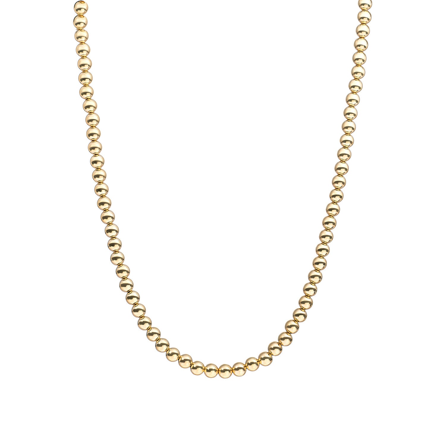 Beaded Necklace | 6mm Gold - 42cm +2cm