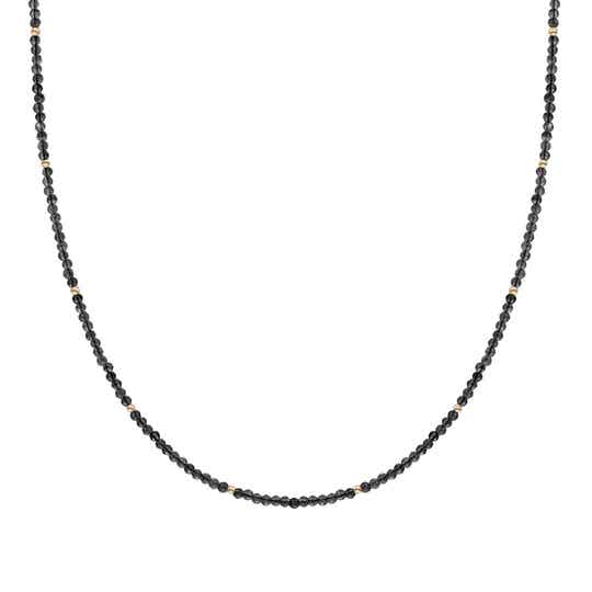 Beaded Necklace | 2mm Onyx Gold of Silver  - 42cm +2cm