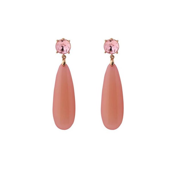 Oorbellen Like! Jewellery - goud met kristal en rose