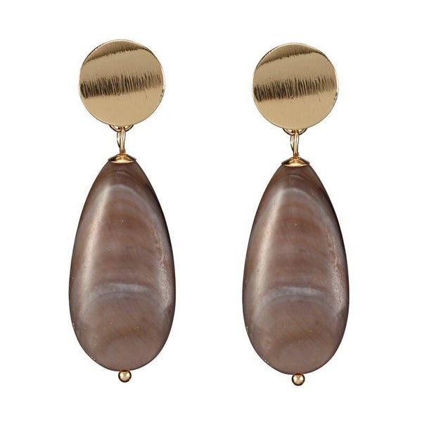 Oorbellen Like! Jewellery - beige met goud