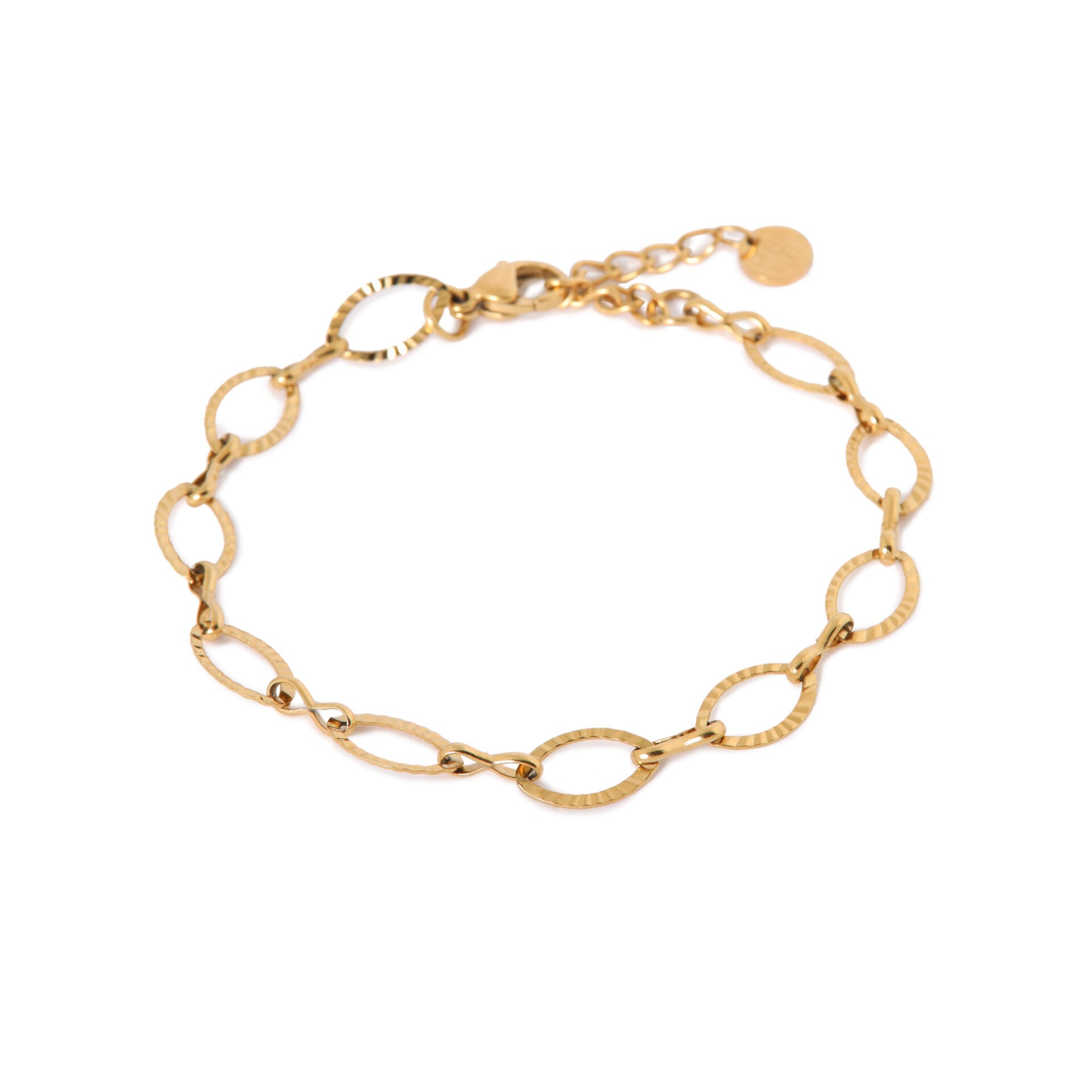 Label Kiki - Bracelet Oval line gold