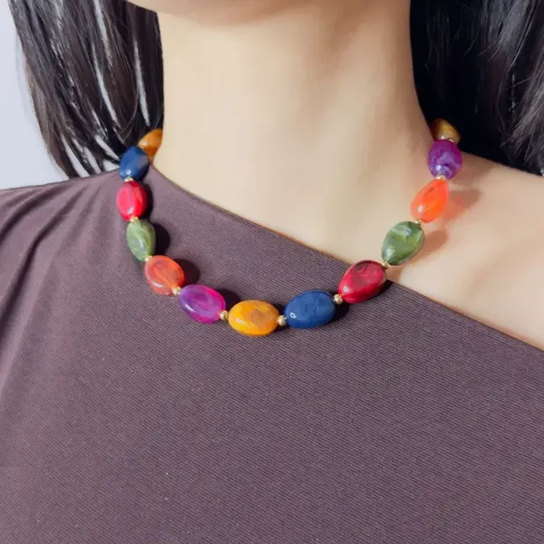 LouLou ketting - Acryl met verlengkettinkje in 5 kleuren