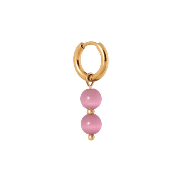 Label Kiki - Earring Pink cat eye Hoop gold