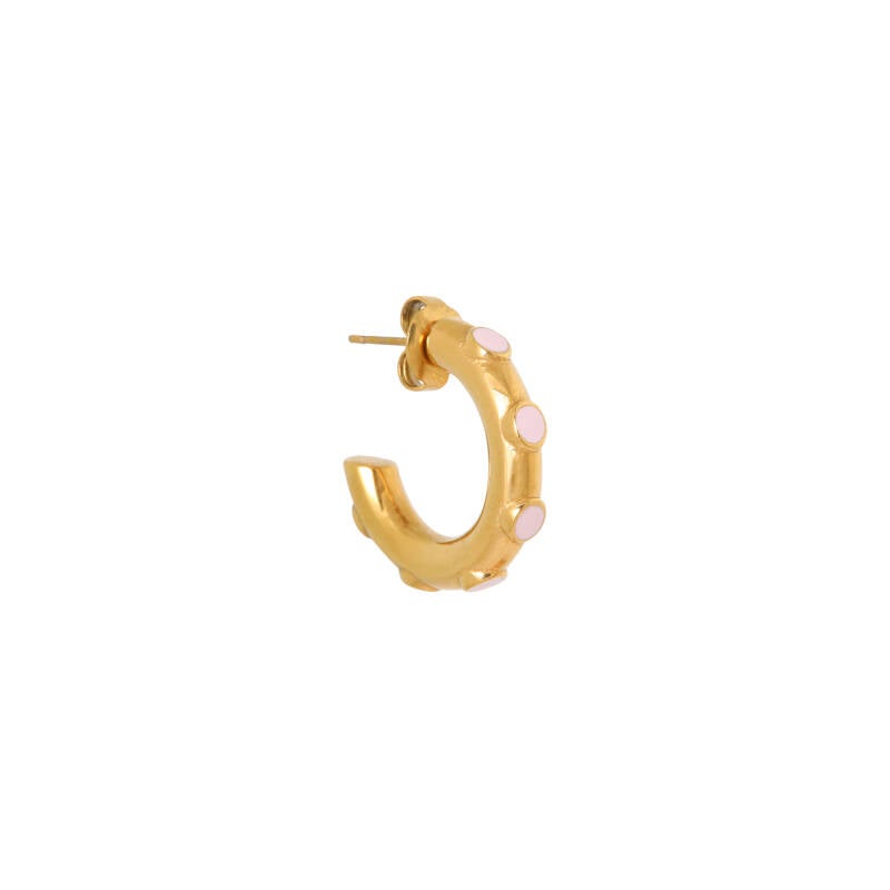 Label Kiki - Earring pink loop gold
