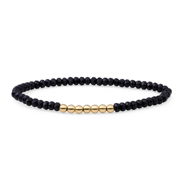 Bracelet | 4mm Reverse Universe | Onyx | gold of silver plated