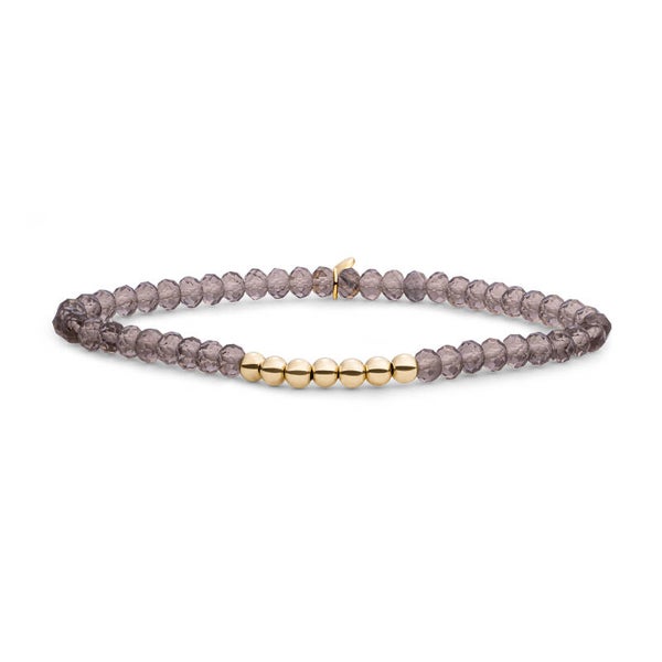 Bracelet | 4mm Reverse Universe | Smokey Quartz | gold of silver plated