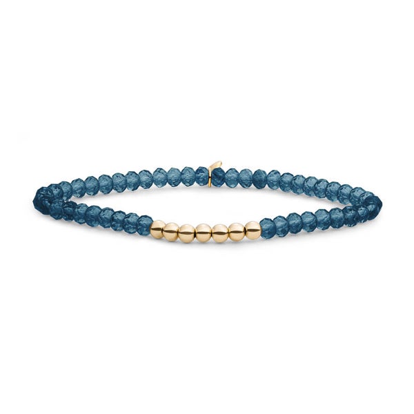 Bracelet | 4mm Reverse Universe | Ocean Topaz Quartz | gold of silver plated