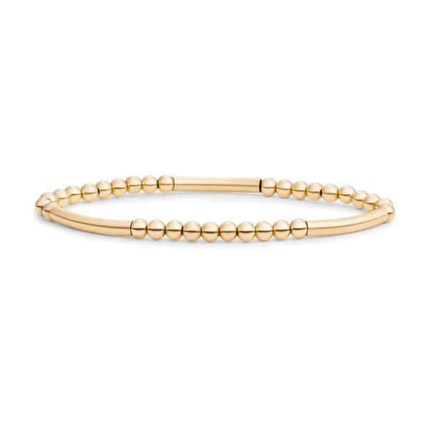 Bracelet | Tube Mix - Gold & Zilver 4mm