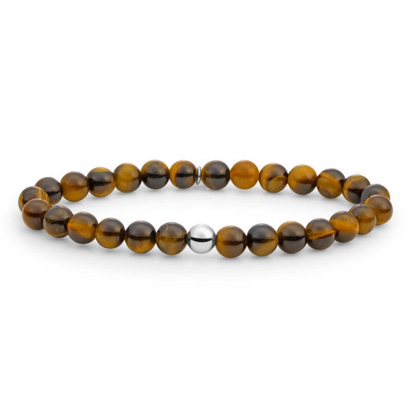 Bracelet | Saturn Large - Tiger Eye - Gold of Silver - 6mm
