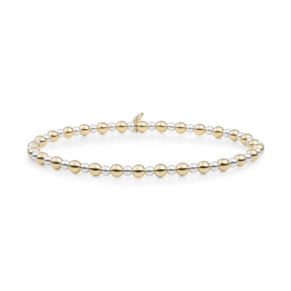 Halo mix beads armband - goud en zilver