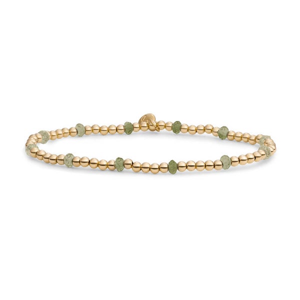 Bracelet | Reverse Roundel | Lime Jade | Gold of Silver