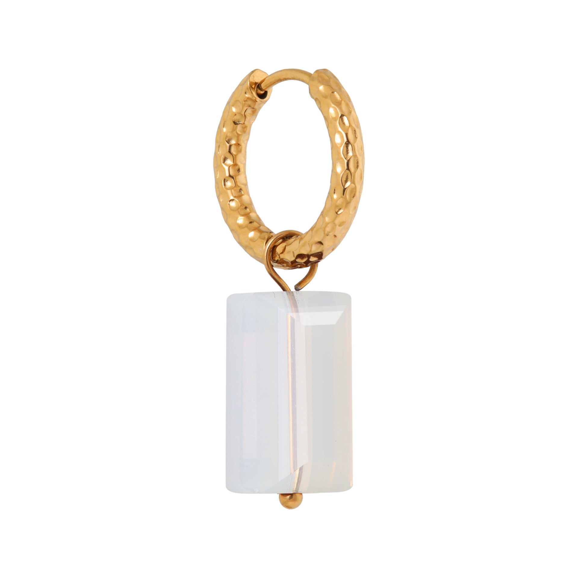 Label Kiki - Shiny white hoop gold