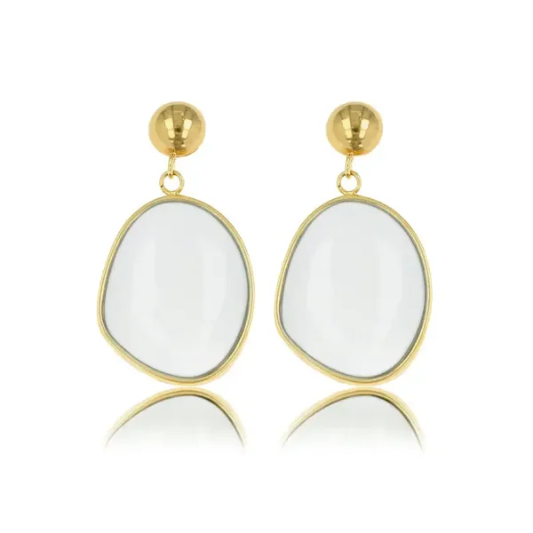 My Bendel - Earring White Aventurine 29mm